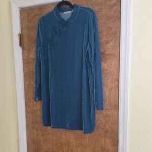 Soft Surroundings Blue Velvet Blouse